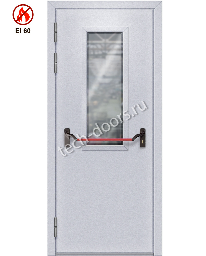 Дверь однопольная противопожарная с окном 780x2050